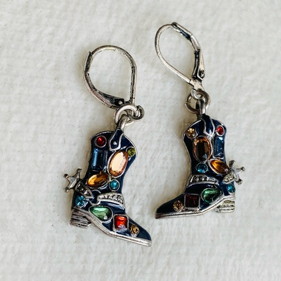 Jewelry Cowboy Boots Rhinestone Earrings Poshmark